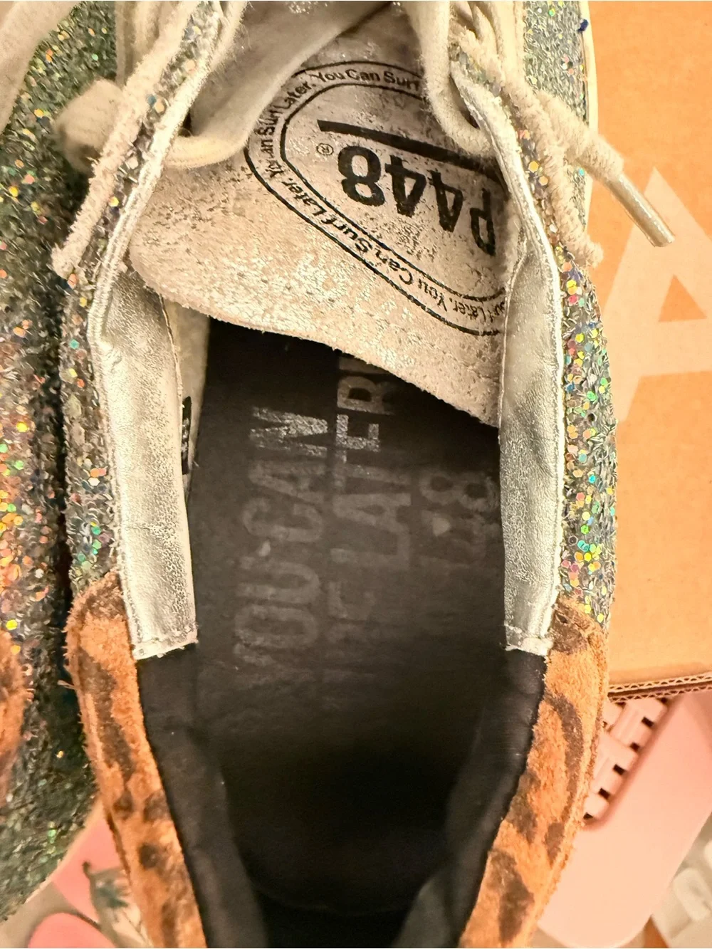 P448 Glitter Low-Top Sneakers in Multi-Color - Picture 3 of 11